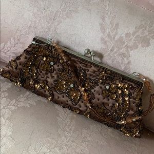 Evening brown bag long straps optional